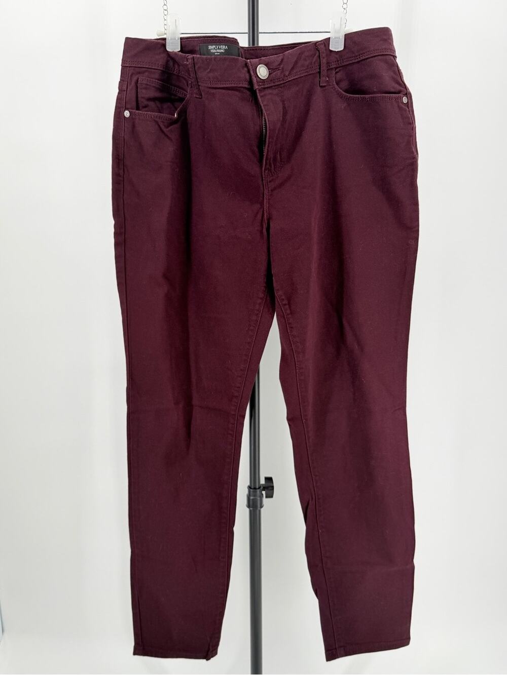 Simply Vera Mid-Rise Straight Leg Jeans Purple / burgundy Size 12 32W 27L